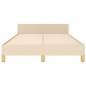 vidaXL Estructura de cama con cabecero tela crema 120x190 cm vidaXL Estructura de cama con cabecero tela crema 120x190 cm