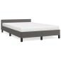 vidaXL Estructura cama con cabecero cuero sintético gris 120x190 cm vidaXL Estructura cama con cabecero cuero sintético gris 120x190 cm
