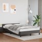 vidaXL Estructura cama con cabecero cuero sintético gris 120x190 cm vidaXL Estructura cama con cabecero cuero sintético gris 120x190 cm