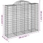 vidaXL Cestas de gaviones 3 uds forma de arco hierro 200x50x160/180 cm