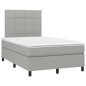 vidaXL Cama box spring con colchón y LED tela gris claro 120x190 cm vidaXL Cama box spring con colchón y LED tela gris claro 120x190 cm