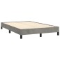 vidaXL Cama box spring colchón y LED terciopelo gris claro 120x190 cm