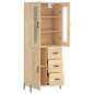 vidaXL Aparador alto madera contrachapada color roble 69,5x34x180 cm