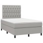 vidaXL Cama box spring con colchón y LED tela gris claro 120x190 cm vidaXL Cama box spring con colchón y LED tela gris claro 120x190 cm