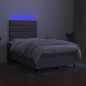 vidaXL Cama box spring con colchón y LED tela gris claro 120x190 cm vidaXL Cama box spring con colchón y LED tela gris claro 120x190 cm