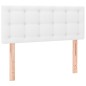 vidaXL Cama box spring colchón y LED cuero sintético blanco 120x190 cm