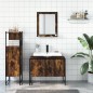 vidaXL Set de muebles baño 3 pzas madera contrachapada roble ahumado vidaXL Set de muebles baño 3 pzas madera contrachapada roble ahumado