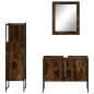 vidaXL Set de muebles baño 3 pzas madera contrachapada roble ahumado vidaXL Set de muebles baño 3 pzas madera contrachapada roble ahumado