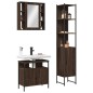 vidaXL Set de muebles de baño 3 pzas madera contrachapada roble marrón vidaXL Set de muebles de baño 3 pzas madera contrachapada roble marrón