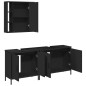 vidaXL Set de muebles de baño 3 piezas madera contrachapada negro vidaXL Set de muebles de baño 3 piezas madera contrachapada negro
