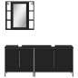 vidaXL Set de muebles de baño 3 piezas madera contrachapada negro vidaXL Set de muebles de baño 3 piezas madera contrachapada negro