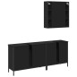 vidaXL Set de muebles de baño 3 piezas madera contrachapada negro vidaXL Set de muebles de baño 3 piezas madera contrachapada negro