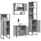 vidaXL Set de muebles de baño 4 pzas madera contrachapada gris sonoma