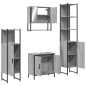 vidaXL Set de muebles de baño 4 pzas madera contrachapada gris sonoma