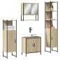 vidaXL Juego de muebles de baño 4 pzas contrachapada roble Sonoma
