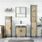 vidaXL Juego de muebles de baño 4 pzas contrachapada roble Sonoma