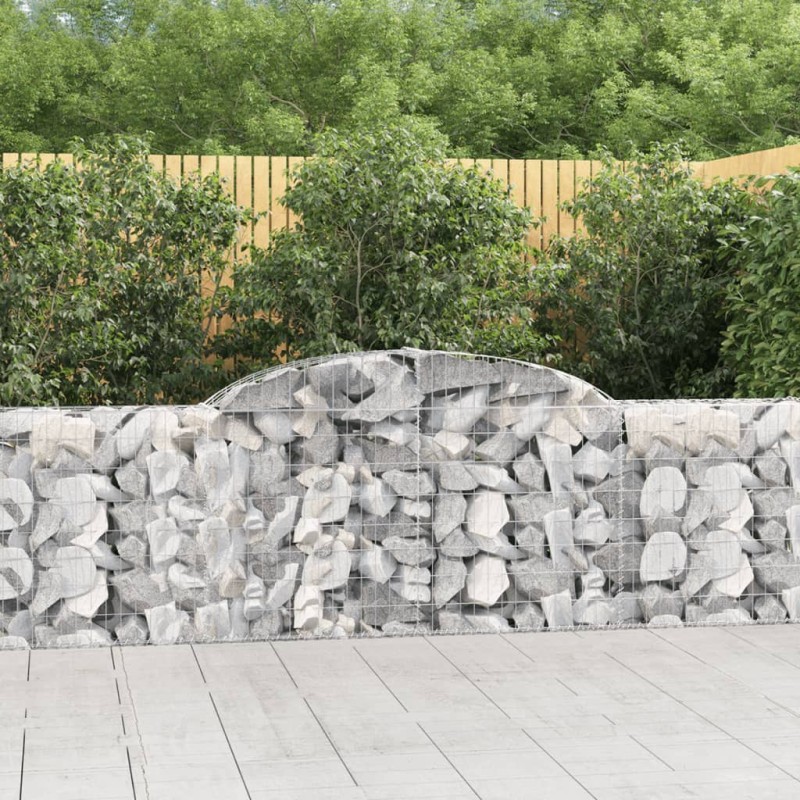 vidaXL Cestas de gaviones 4 uds forma de arco hierro 300x30x80/100 cm vidaXL Cestas de gaviones 4 uds forma de arco hierro 300x30x80/100 cm