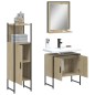 vidaXL Set de muebles de baño 3 pzas madera contrachapada roble sonoma