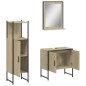 vidaXL Set de muebles de baño 3 pzas madera contrachapada roble sonoma