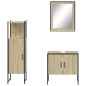 vidaXL Set de muebles de baño 3 pzas madera contrachapada roble sonoma