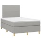 vidaXL Cama box spring con colchón y LED tela gris claro 120x190 cm vidaXL Cama box spring con colchón y LED tela gris claro 120x190 cm