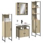 vidaXL Juego de muebles de baño 4 pzas madera ingeniería roble Sonoma