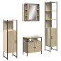 vidaXL Juego de muebles de baño 4 pzas madera ingeniería roble Sonoma