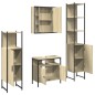 vidaXL Juego de muebles de baño 4 pzas madera ingeniería roble Sonoma