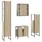 vidaXL Juego de muebles de baño 4 pzas madera ingeniería roble Sonoma