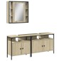 vidaXL Set de muebles de baño 3 pzas madera contrachapada roble sonoma vidaXL Set de muebles de baño 3 pzas madera contrachapada roble sonoma