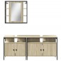 vidaXL Set de muebles de baño 3 pzas madera contrachapada roble sonoma vidaXL Set de muebles de baño 3 pzas madera contrachapada roble sonoma