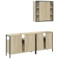 vidaXL Set de muebles de baño 3 pzas madera contrachapada roble sonoma vidaXL Set de muebles de baño 3 pzas madera contrachapada roble sonoma