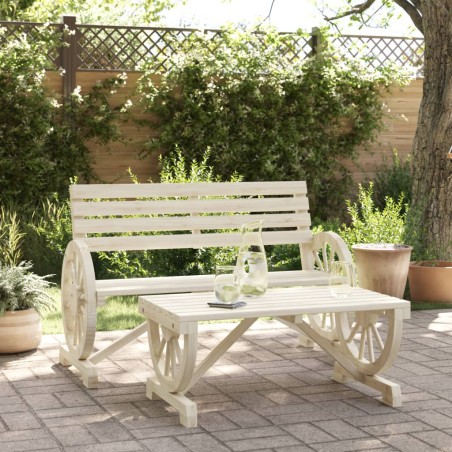 vidaXL Juego de muebles de jardín 2 piezas madera maciza de abeto