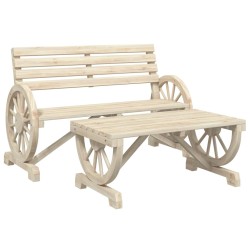 vidaXL Juego de muebles de jardín 2 piezas madera maciza de abeto