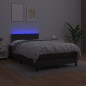 vidaXL Cama box spring con colchón LED cuero sintético negro 120x190cm vidaXL Cama box spring con colchón LED cuero sintético negro 120x190cm