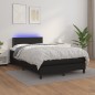 vidaXL Cama box spring con colchón LED cuero sintético negro 120x190cm vidaXL Cama box spring con colchón LED cuero sintético negro 120x190cm