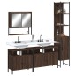 vidaXL Set de muebles baño 4 pzas madera contrachapada roble marrón vidaXL Set de muebles baño 4 pzas madera contrachapada roble marrón