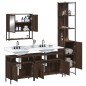 vidaXL Set de muebles baño 4 pzas madera contrachapada roble marrón vidaXL Set de muebles baño 4 pzas madera contrachapada roble marrón