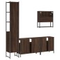 vidaXL Set de muebles baño 4 pzas madera contrachapada roble marrón vidaXL Set de muebles baño 4 pzas madera contrachapada roble marrón