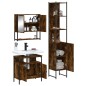 vidaXL Set de muebles baño 3 pzas madera contrachapada roble ahumado vidaXL Set de muebles baño 3 pzas madera contrachapada roble ahumado