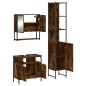 vidaXL Set de muebles baño 3 pzas madera contrachapada roble ahumado vidaXL Set de muebles baño 3 pzas madera contrachapada roble ahumado