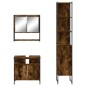 vidaXL Set de muebles baño 3 pzas madera contrachapada roble ahumado vidaXL Set de muebles baño 3 pzas madera contrachapada roble ahumado