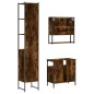 vidaXL Set de muebles baño 3 pzas madera contrachapada roble ahumado vidaXL Set de muebles baño 3 pzas madera contrachapada roble ahumado