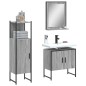 vidaXL Set de muebles de baño 3 pzas madera contrachapada gris sonoma