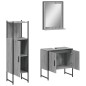 vidaXL Set de muebles de baño 3 pzas madera contrachapada gris sonoma
