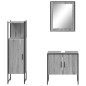 vidaXL Set de muebles de baño 3 pzas madera contrachapada gris sonoma
