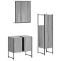 vidaXL Set de muebles de baño 3 pzas madera contrachapada gris sonoma
