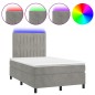 vidaXL Cama box spring colchón y LED terciopelo gris claro 120x190 cm vidaXL Cama box spring colchón y LED terciopelo gris claro 120x190 cm
