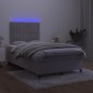 vidaXL Cama box spring colchón y LED terciopelo gris claro 120x190 cm vidaXL Cama box spring colchón y LED terciopelo gris claro 120x190 cm