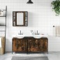 vidaXL Set de muebles baño 3 pzas madera contrachapada roble ahumado